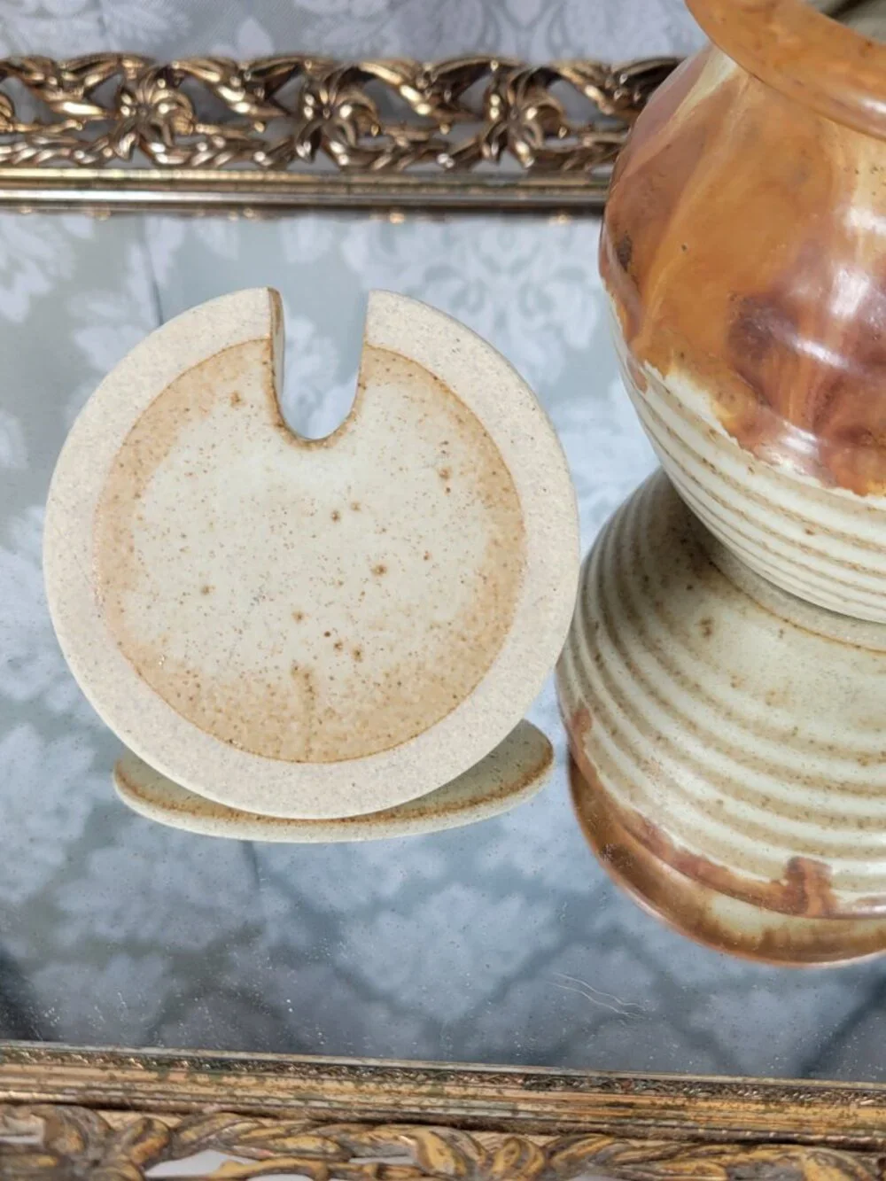 Vintage Honey Pot with Wooden Drizzle Stick - Studio Handmade Pottery